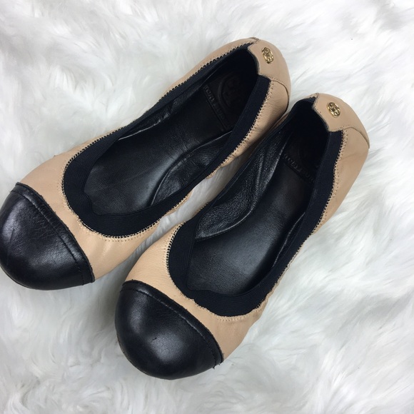 Tory Burch Shoes Tory Burch Black And Tan Flats Poshmark